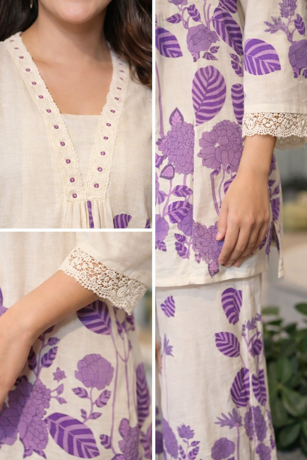 Lavender Bloom Cotton Co-Ord Set