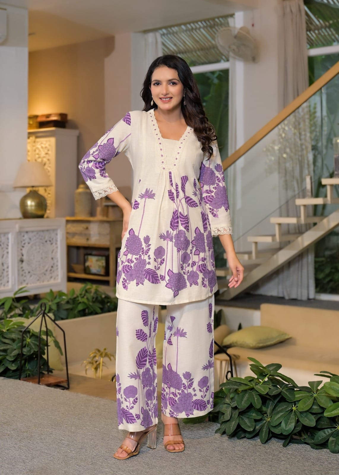 Lavender Bloom Cotton Co-Ord Set
